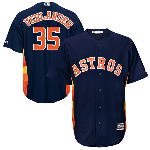Astros #35 Justin Verlander Navy Blue Cool Base Stitched Youth MLB Jersey - Click Image to Close